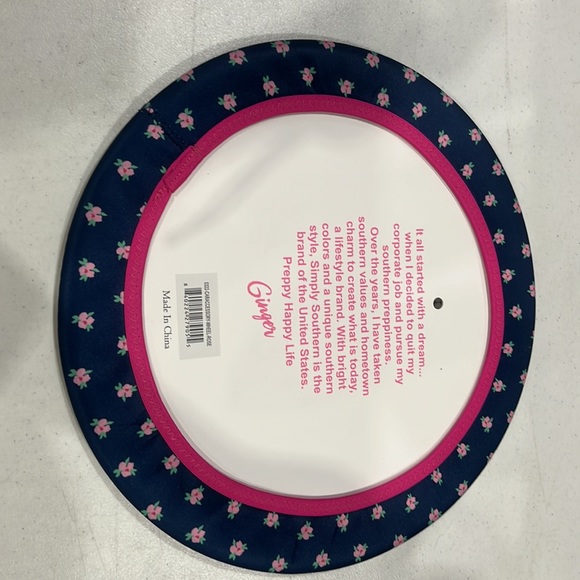 Simply Southern Rose pattern Steering wheel Cover and License Plate Holder New - Picture 5 of 5